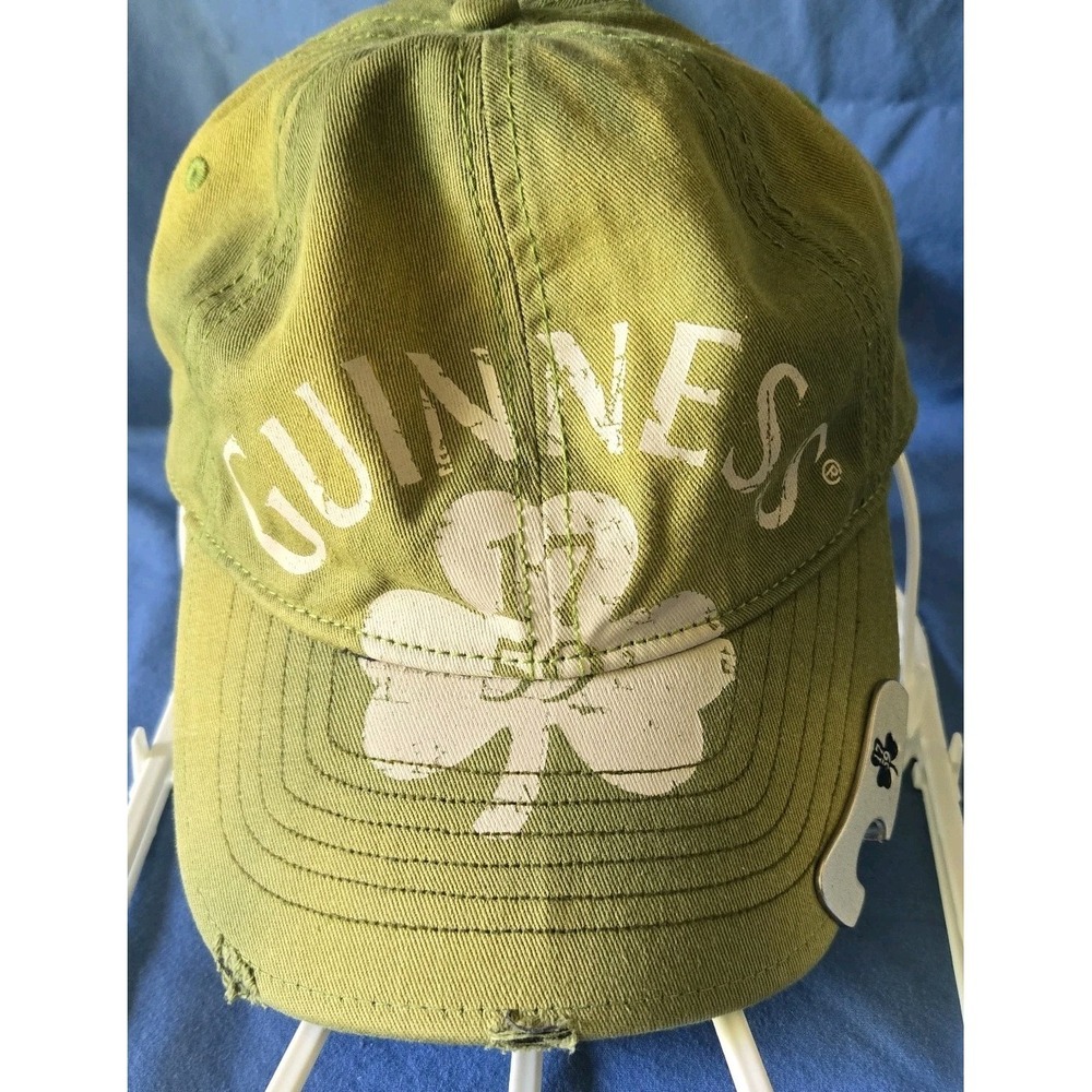 Guinness Beer Grunge Baseball Cap Green Canvas Snapback Hat with Bottle Opener